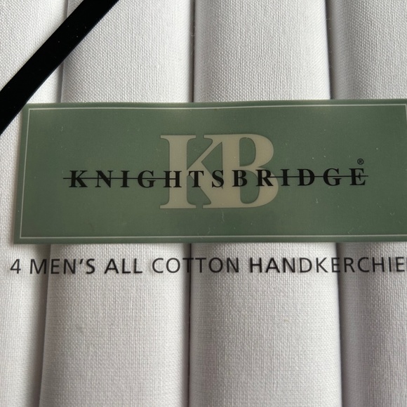 Knights Bridge 4 White Handkerchiefs New in Box - Picture 3 of 6